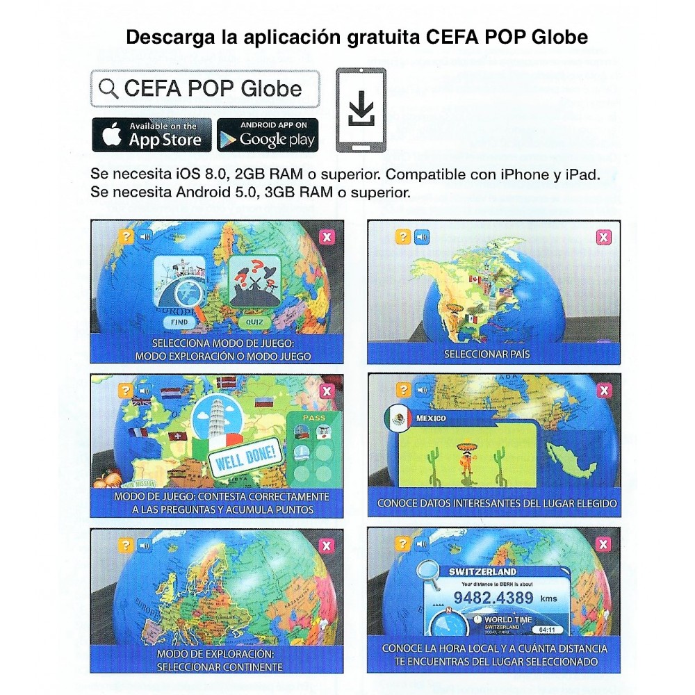 Porque exégesis Legibilidad Globo Terráqueo Político con Realidad Aumentada - Cefa Toys