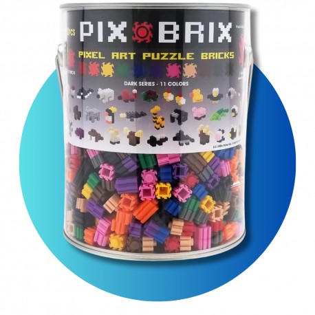 Pix Brix Pixel Art Botes Metálicos 1500 Piezas Colores Surtidos Gama Oscura