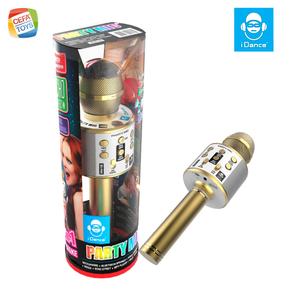 Microphone Karaoké Bluetooth 7 En 1 CEFA Toys - Avec Effets Vocaux, Haut-parleur, Compatible Smartphone Et Apps