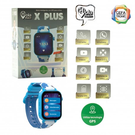 Reloj Inteligente Hola Watch X Plus Blue Android Cefa Toys