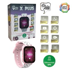 RELOJ INTELIGENTE HOLAWATCH  "X PLUS PINK ANDROID"  CON CORREAS INTERCAMBIABLES Y PROTECTOR DE PANTALLA