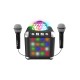 KARAOKE CON 2 MICROFONOS,LUCES LED Y DISCO BALL CUBE SING 300