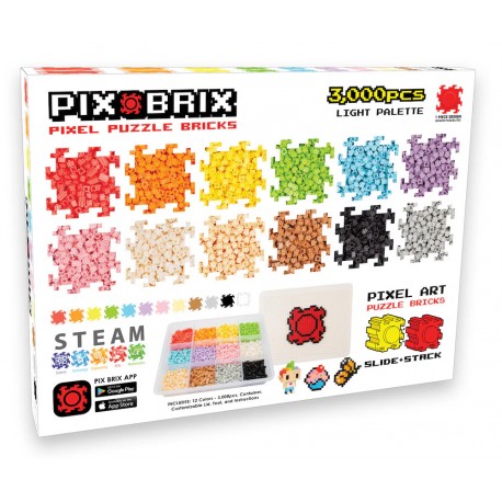 Pix Brix Pixel Art Set 3.000 Piezas Colores Surtidos Gama Suave