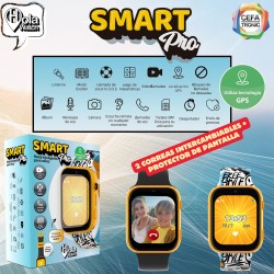 RELOJ INTELIGENTE HOLAWATCH  "SMART PRO BLACK" GPS CON CORREAS INTERCAMBIABLES Y PROTECTOR DE PANTALLA