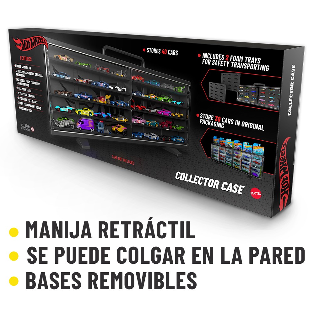 Cefa Toys – Mallette Porte-voiture Hot Wheels 3 En 1 – Capacité 44 Voitures – 35 Pièces – Piste Incluse – Dès 5 Ans