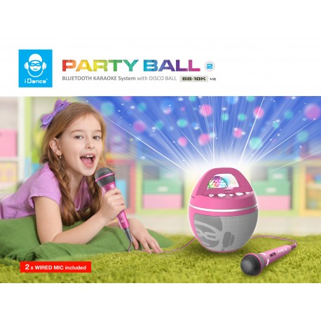 Karaoke Party Ball Rosa 2 Micrófonos 40w