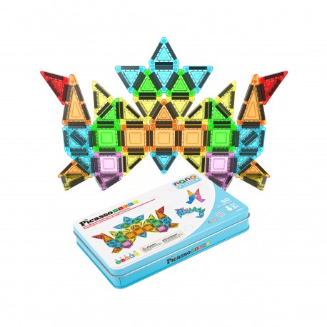 Picasso Tiles Mini Bloques Magnéticos 50 Piezas