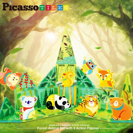 Picasso Tiles Bloques Magnéticos Bosque 26 Piezas